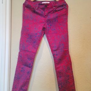 Magenta and purple cheetah print pants